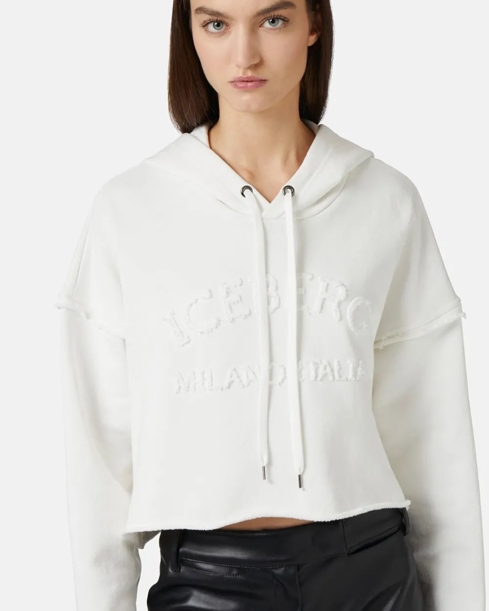 Women Iceberg Cropped Sweatshirt With Hood