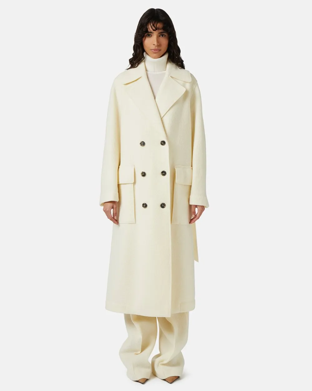 Women Iceberg Double-breasted Coat In Bouclé Cloth