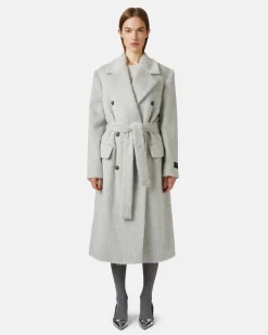 Women Iceberg Double-breasted Coat In Velor Cloth