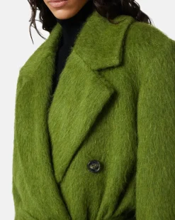 Women Iceberg Double-breasted Coat In Velor Cloth
