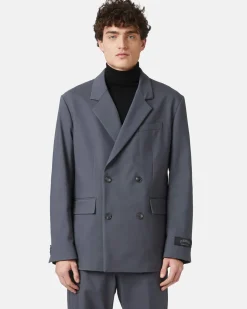 Iceberg Double-breasted Jacket In Double Stretch Fabric