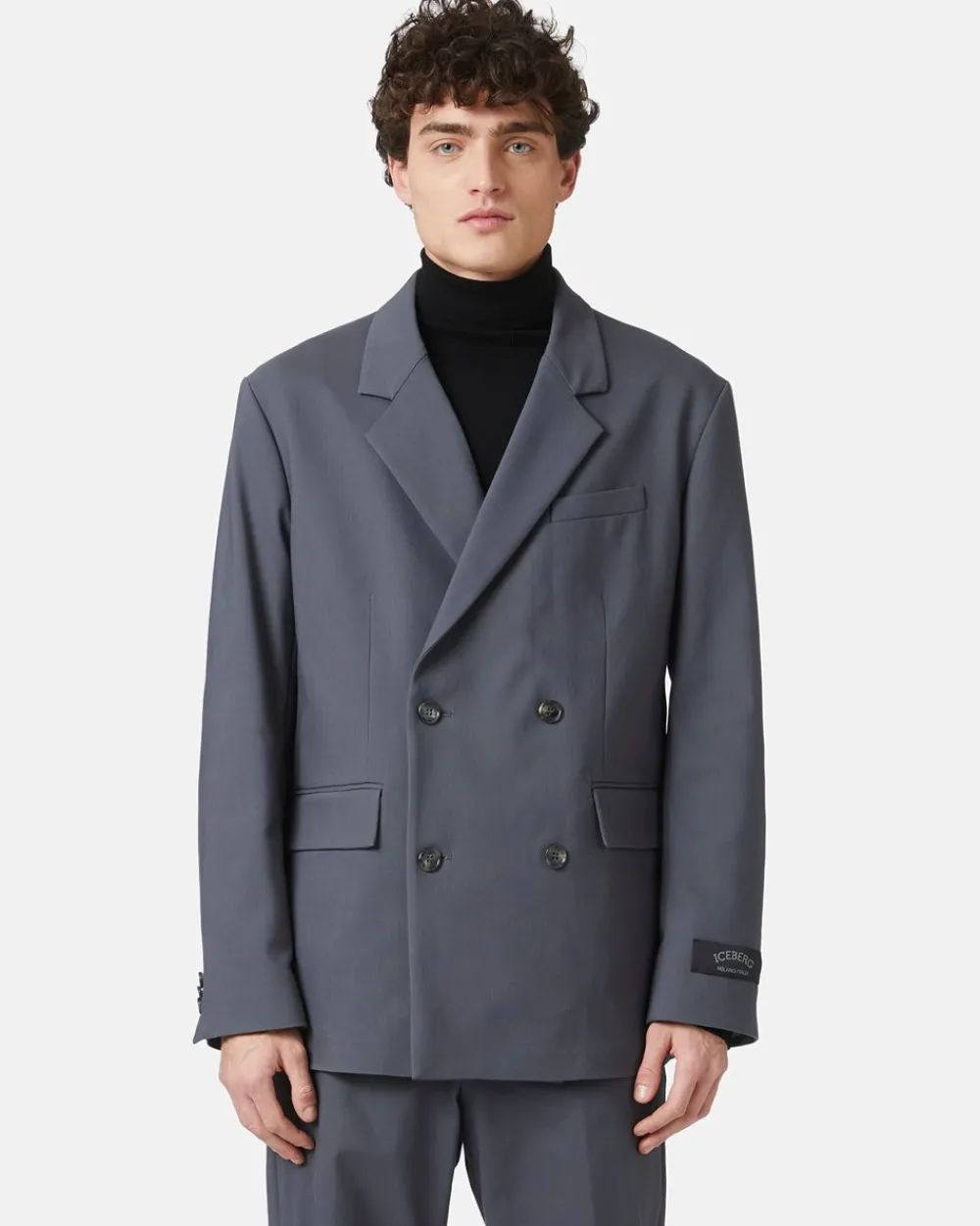 Iceberg Double-breasted Jacket In Double Stretch Fabric