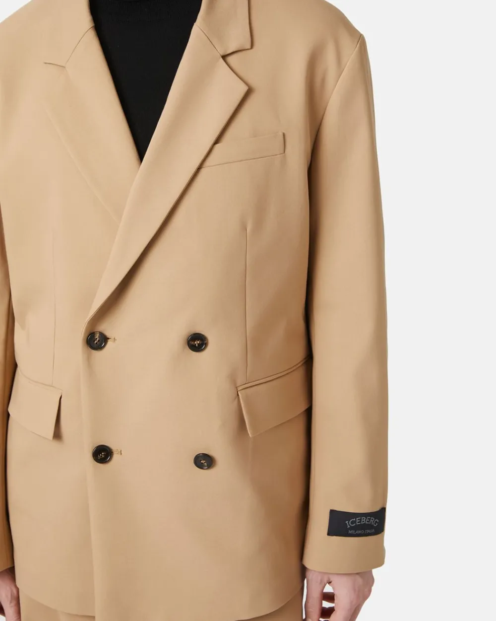 Iceberg Double-breasted Jacket In Double Stretch Fabric