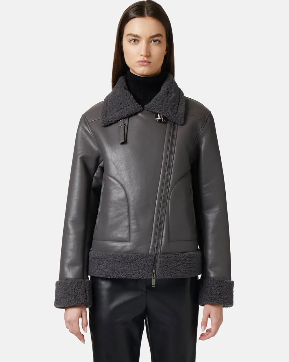 Women Iceberg Eco-sheepskin Biker Jacket