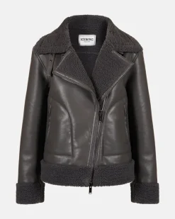 Women Iceberg Eco-sheepskin Biker Jacket