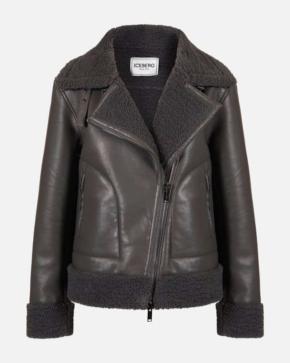 Women Iceberg Eco-sheepskin Biker Jacket