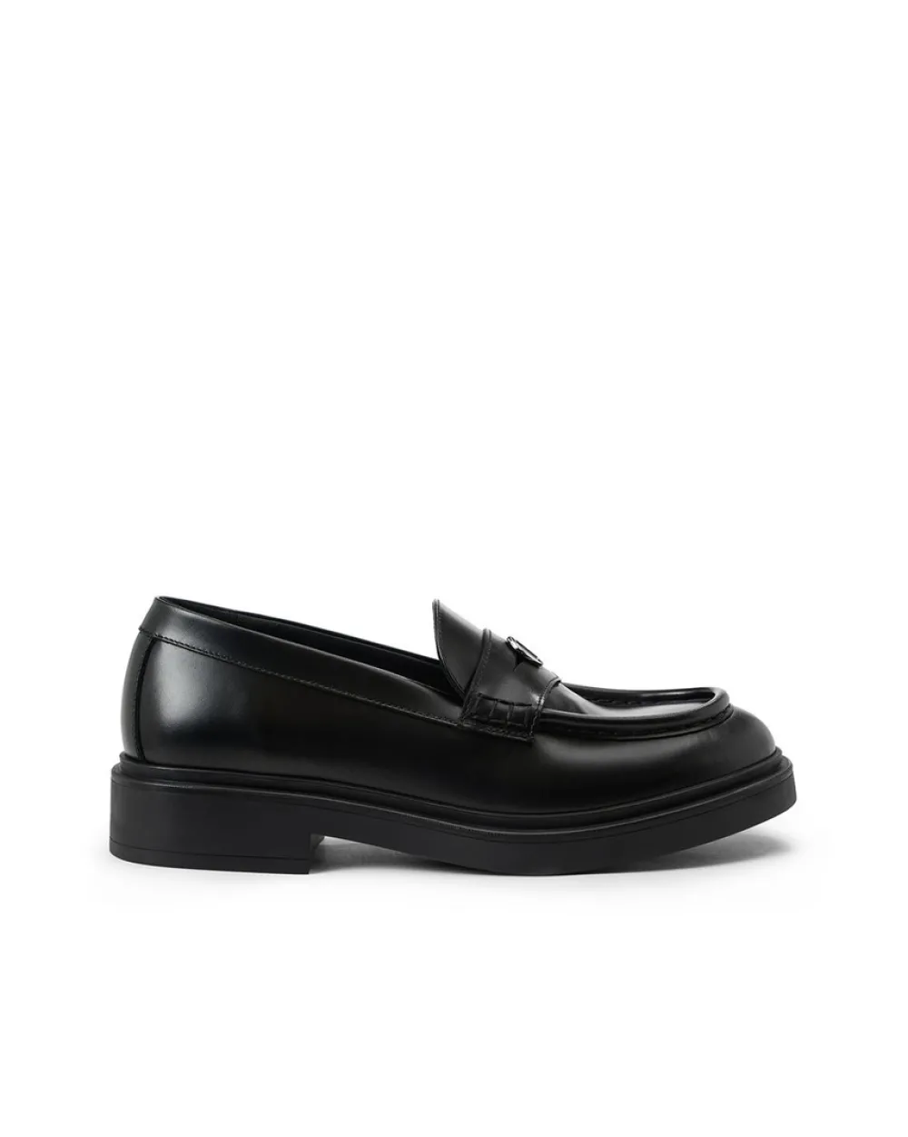 Women Iceberg Elegant Black Leather Loafers With Logo Monogram