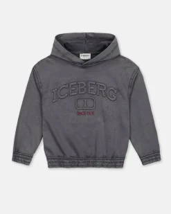 Kids/BOY Iceberg Faded Gray Sweatshirt With Hood And Logo