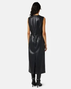 Women Iceberg Faux Leather Sheath Dress