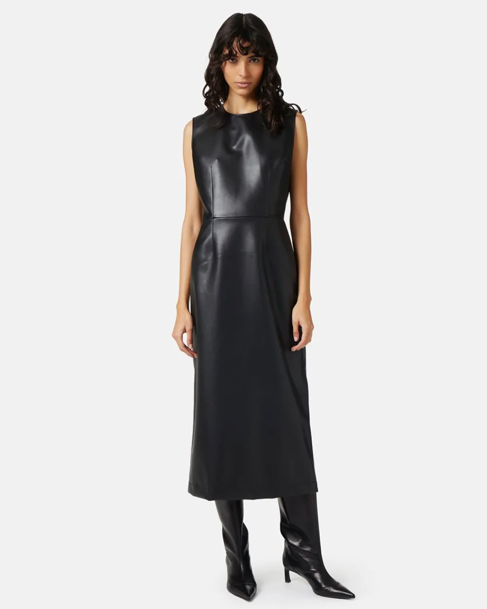 Women Iceberg Faux Leather Sheath Dress