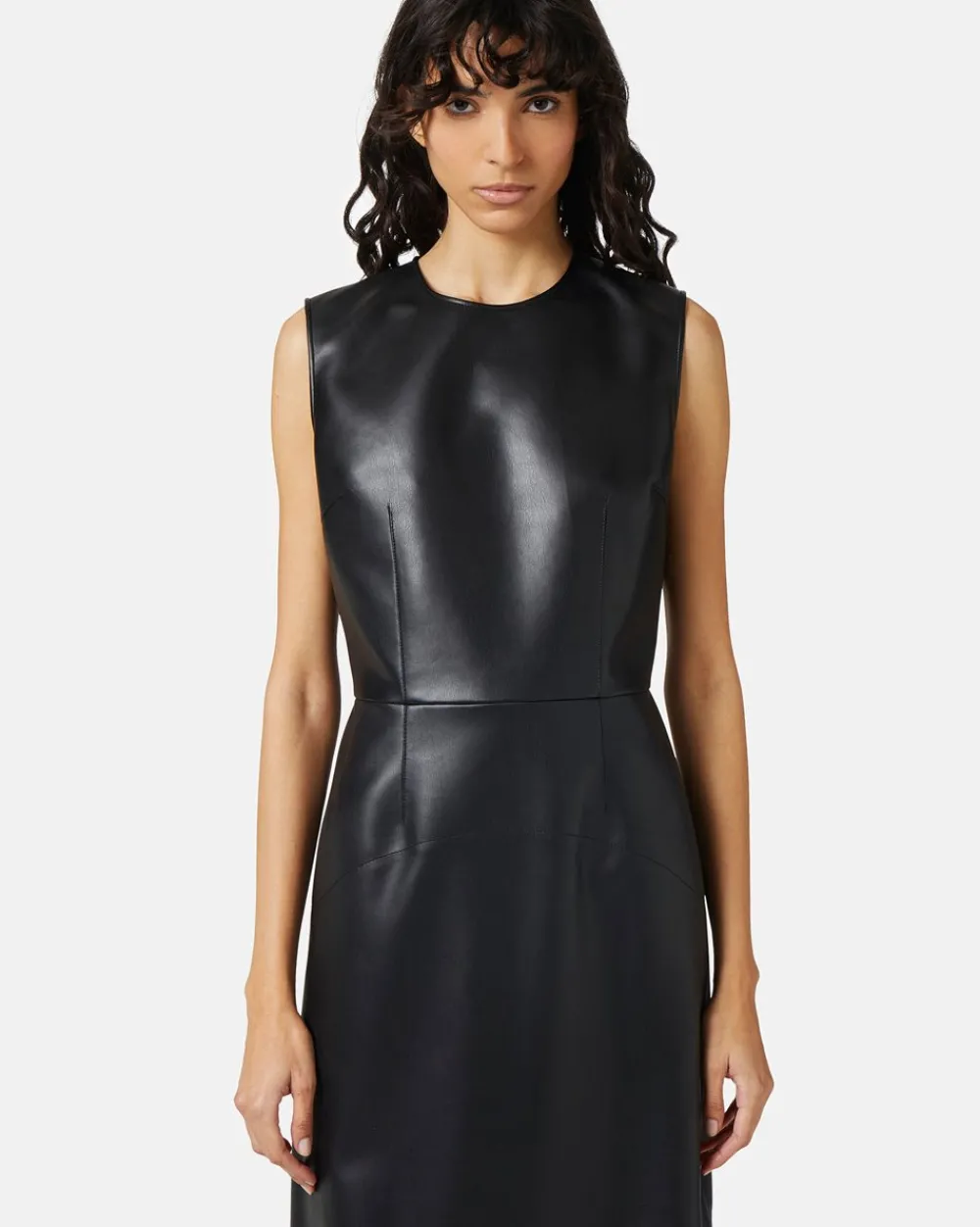Women Iceberg Faux Leather Sheath Dress