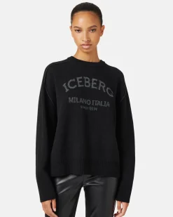 Women Iceberg Gray Crew-neck Sweater With Logo