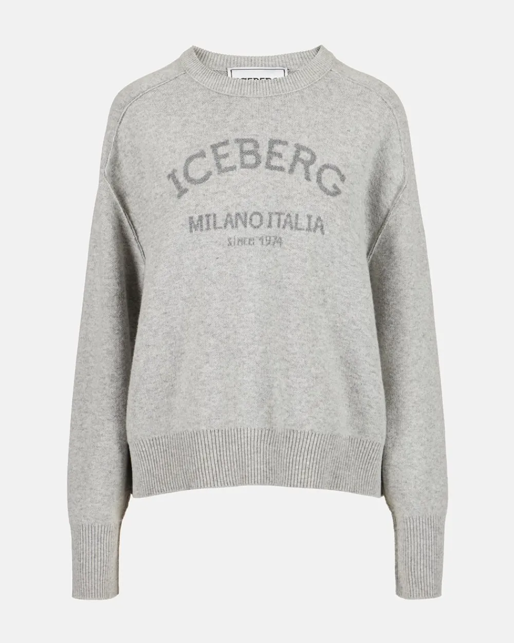 Women Iceberg Gray Crew-neck Sweater With Logo