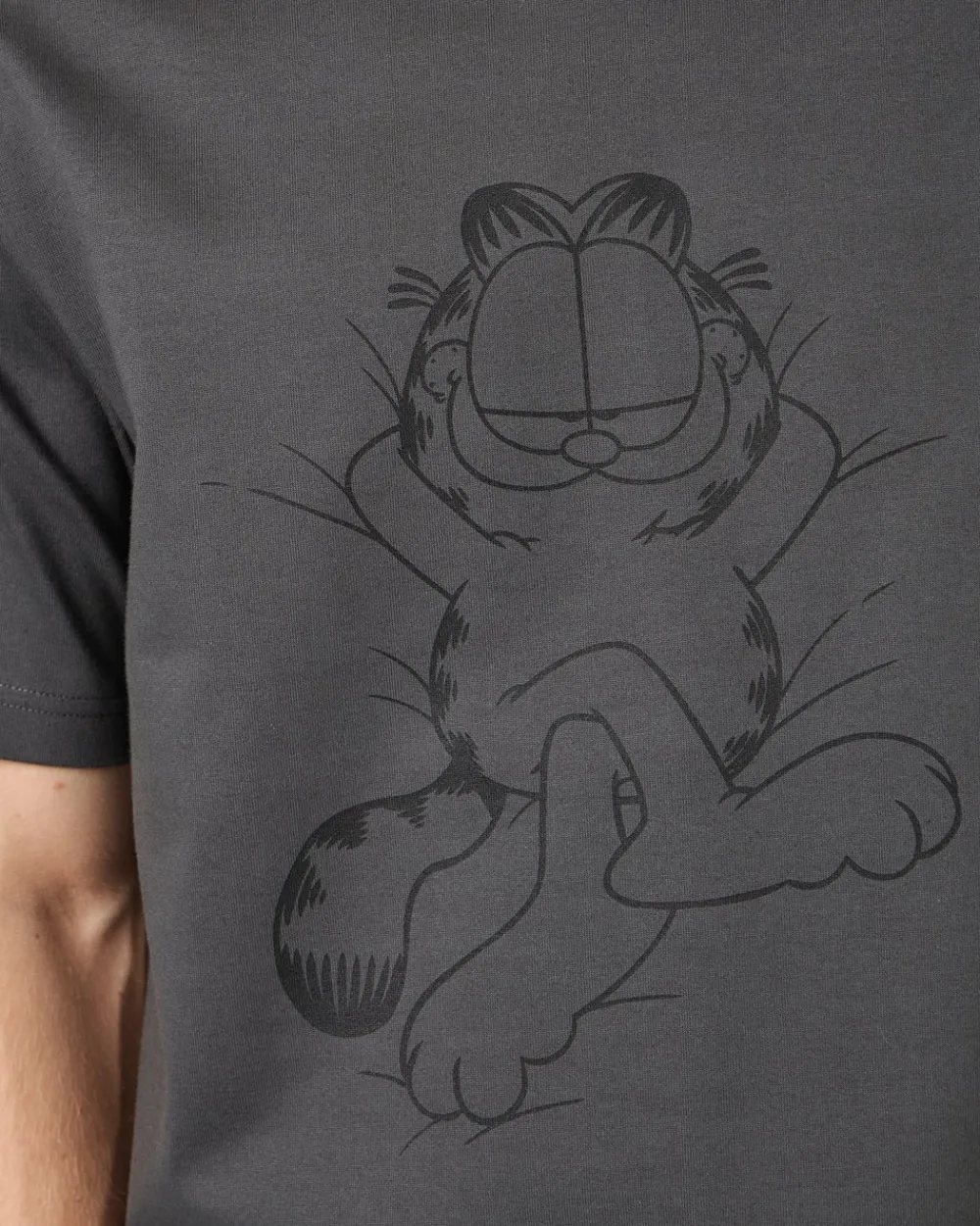 Iceberg Grey Cotton Jersey T-shirt With Lazy Garfield Print