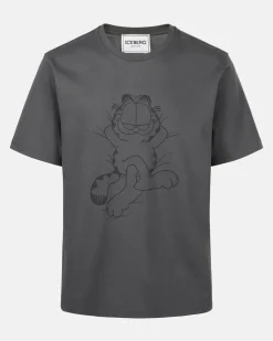 Iceberg Grey Cotton Jersey T-shirt With Lazy Garfield Print