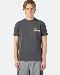 Iceberg Grey Slim-fit T-shirt In Sustainable Stretch Jersey With Garfield Print And Logo