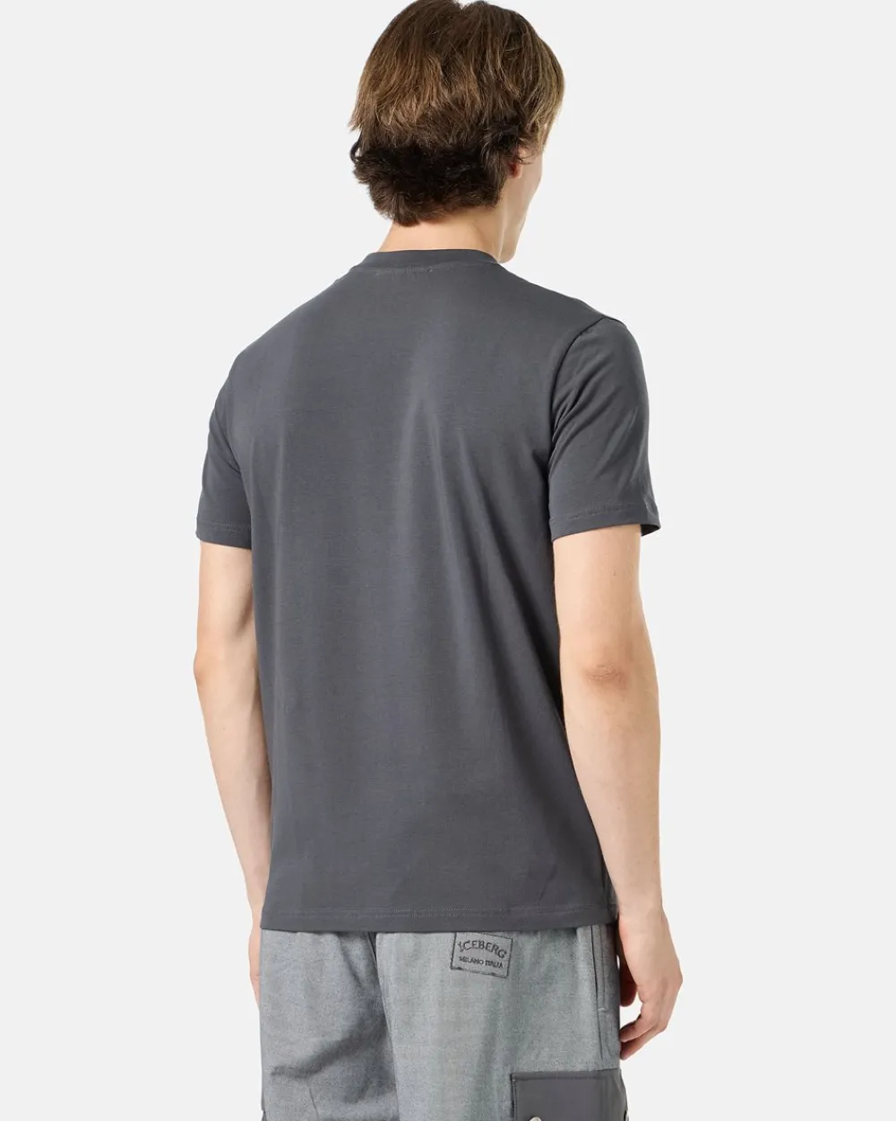 Iceberg Grey Slim-fit T-shirt In Sustainable Stretch Jersey With Garfield Print And Logo
