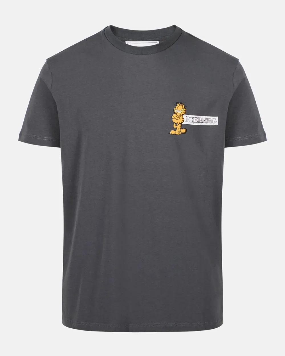 Iceberg Grey Slim-fit T-shirt In Sustainable Stretch Jersey With Garfield Print And Logo