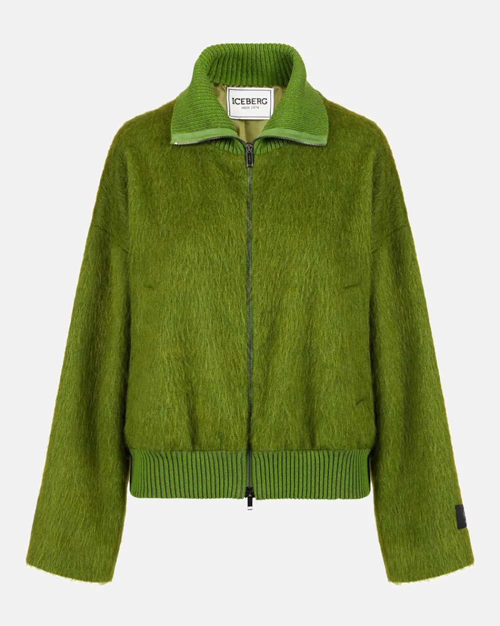 Women Iceberg High-neck Jacket In Velor Cloth