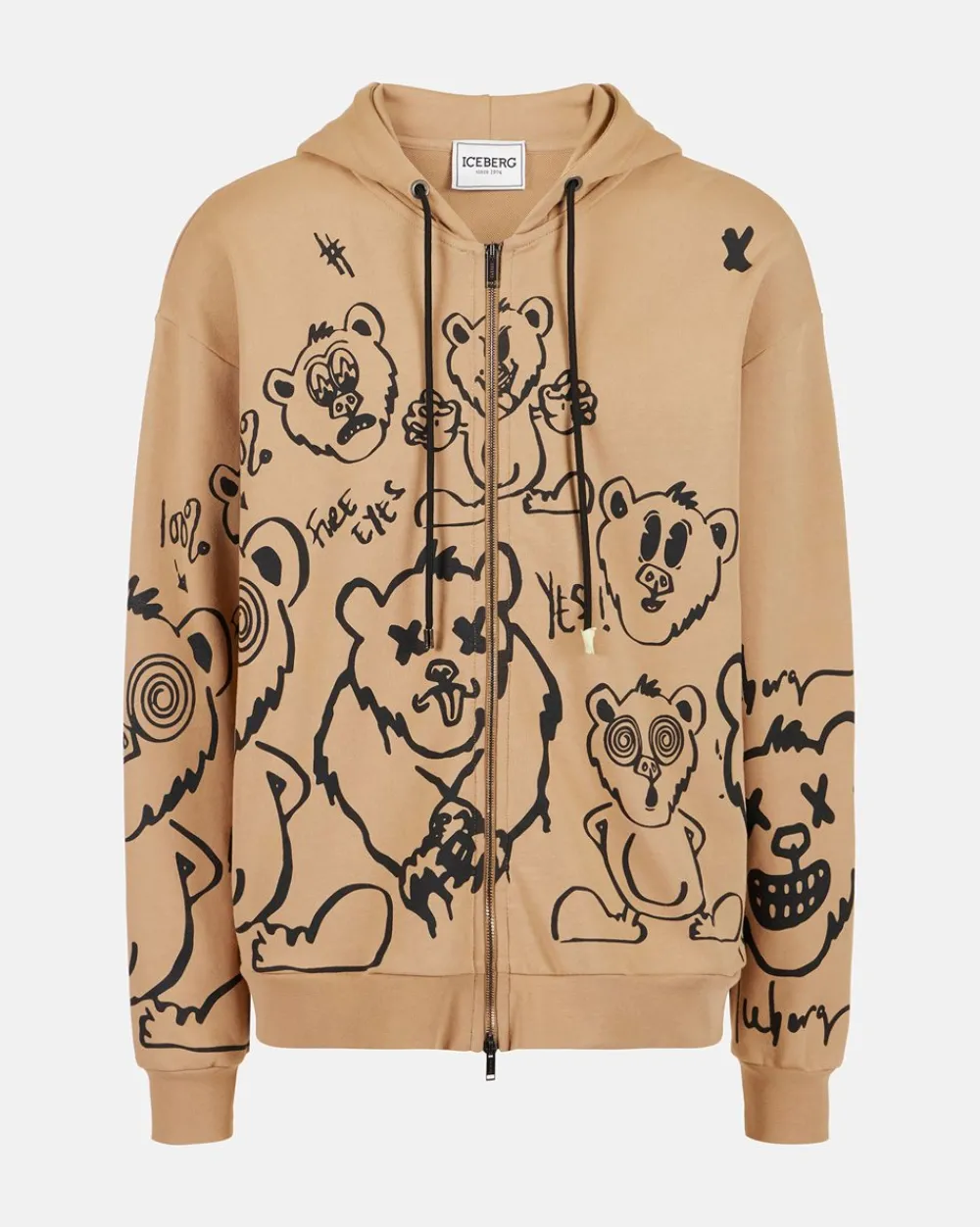 Iceberg Hooded Sweatshirt With Bear Print