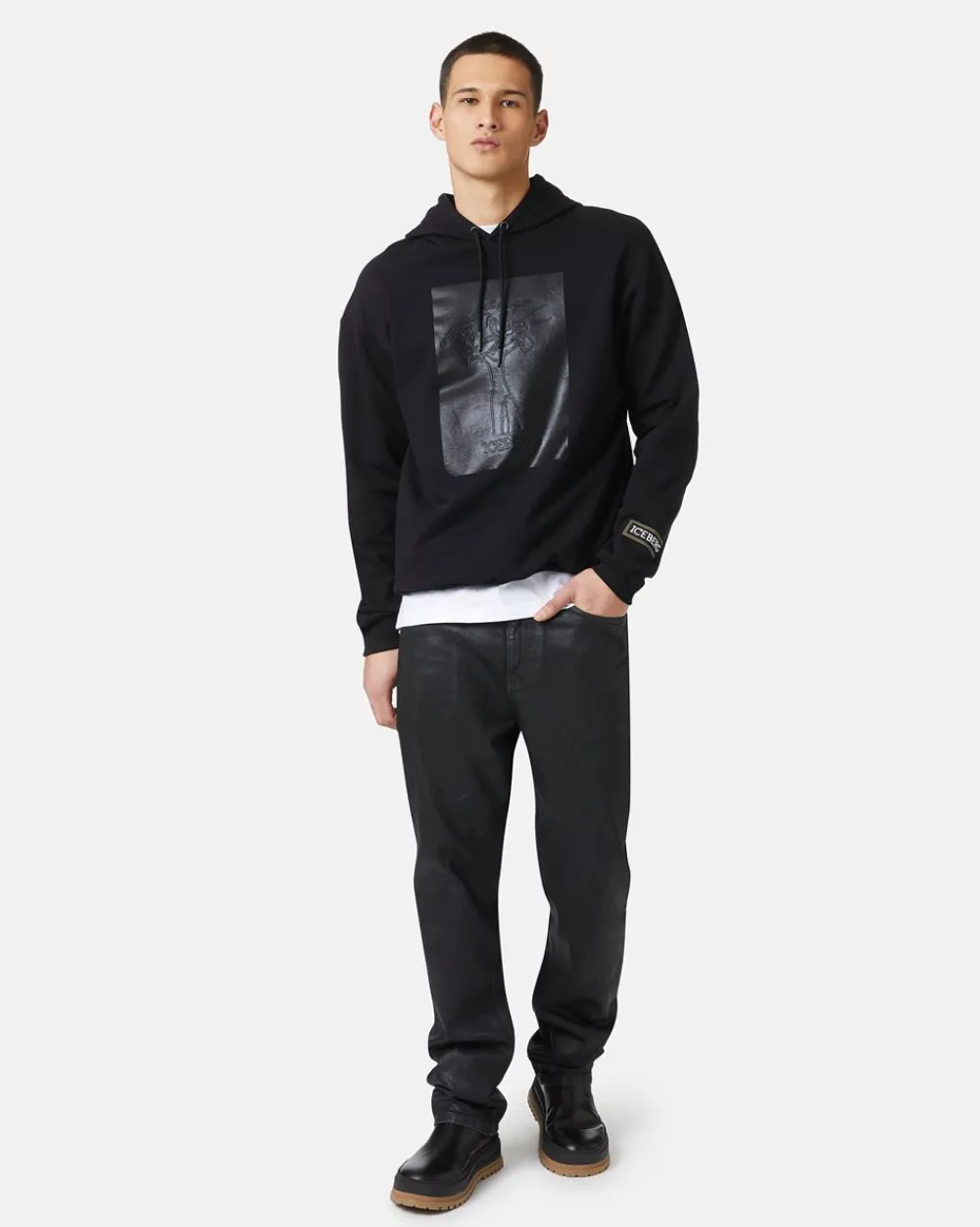Iceberg Hooded Sweatshirt With Rubberized Print