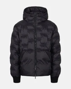 Iceberg Imitation Down Nylon Jacket With Allover Embroidery And Central Zip