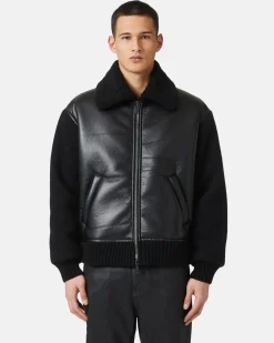 Iceberg Jacket In Eco-sheepskin And Knit