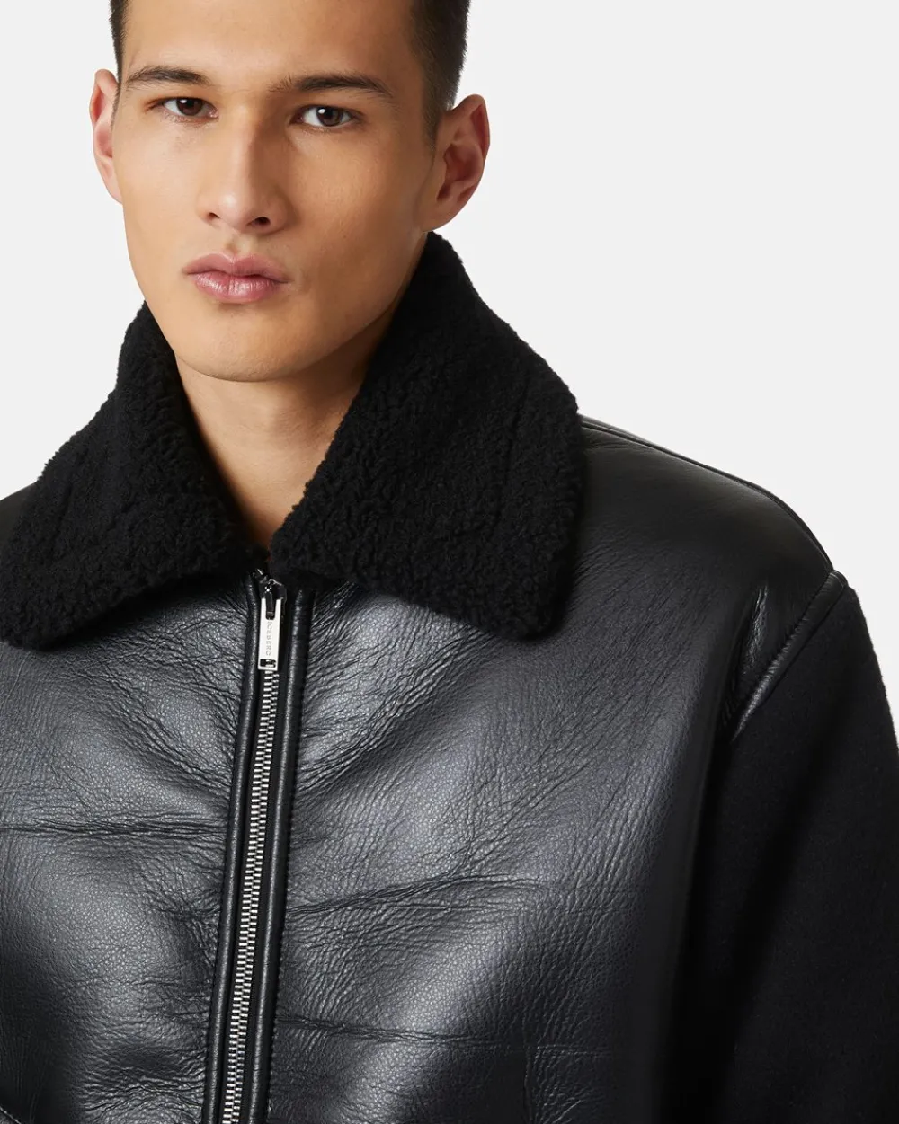 Iceberg Jacket In Eco-sheepskin And Knit