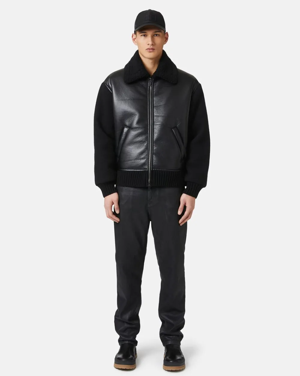 Iceberg Jacket In Eco-sheepskin And Knit