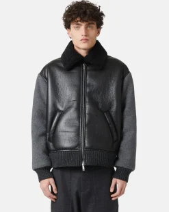 Iceberg Jacket In Eco-sheepskin And Knit