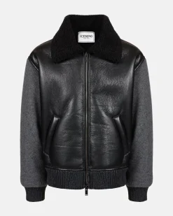 Iceberg Jacket In Eco-sheepskin And Knit