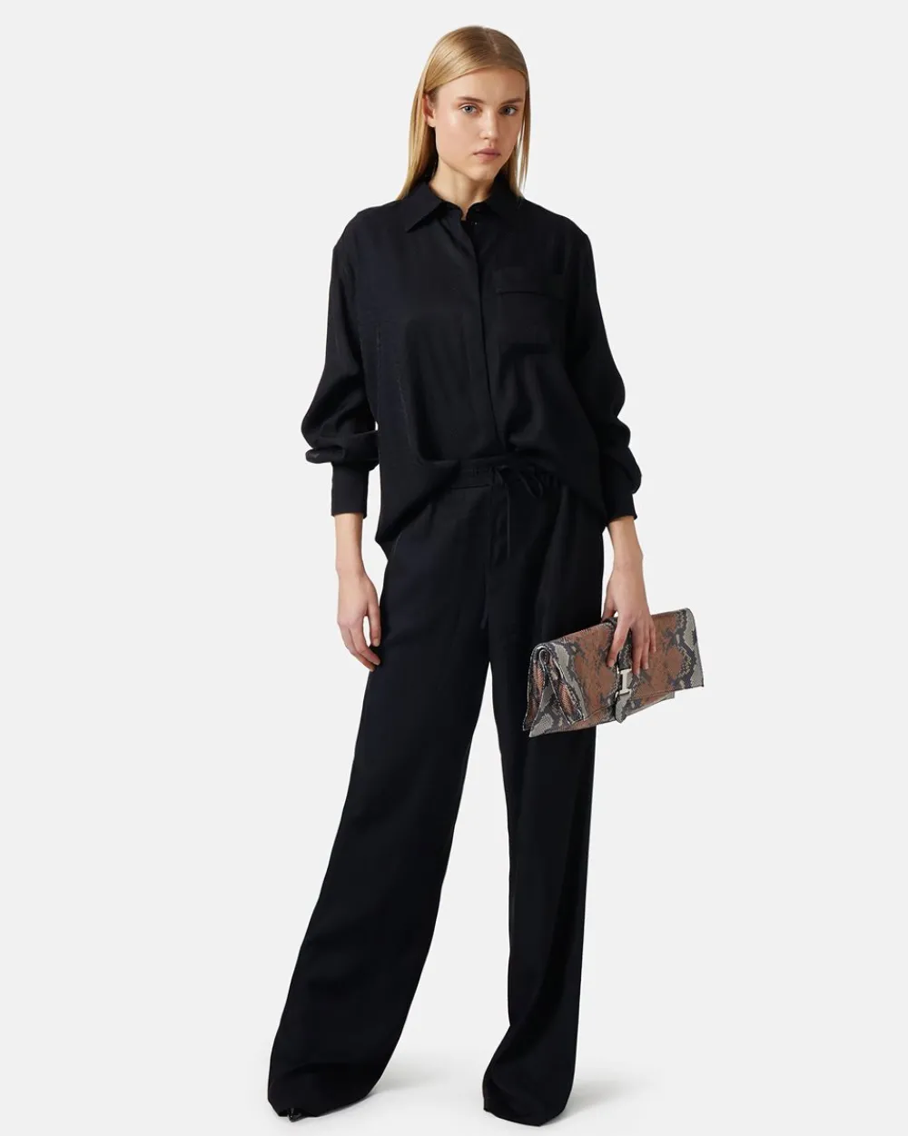 Women Iceberg Jacquard Viscose Shirt With Snake Design