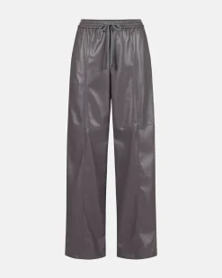 Women Iceberg Joggers Fit Trousers In Faux Leather