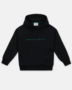 Kids/BOY Iceberg Junior Collection Black Hooded Sweatshirt