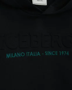 Kids/BOY Iceberg Junior Collection Black Hooded Sweatshirt