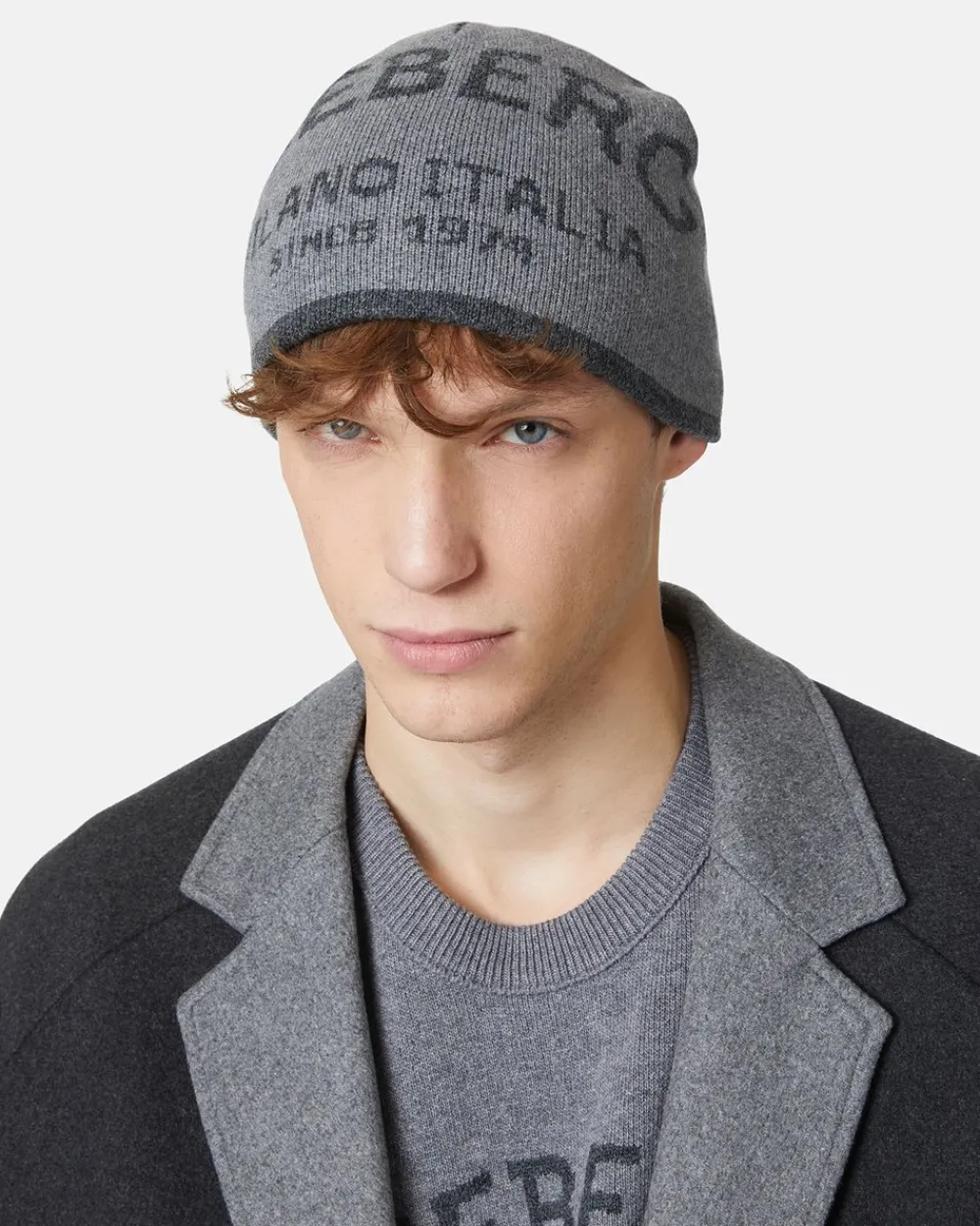 Iceberg Knitted Hat In Carded Wool Blend