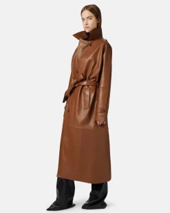 Women Iceberg Long Leather Coat