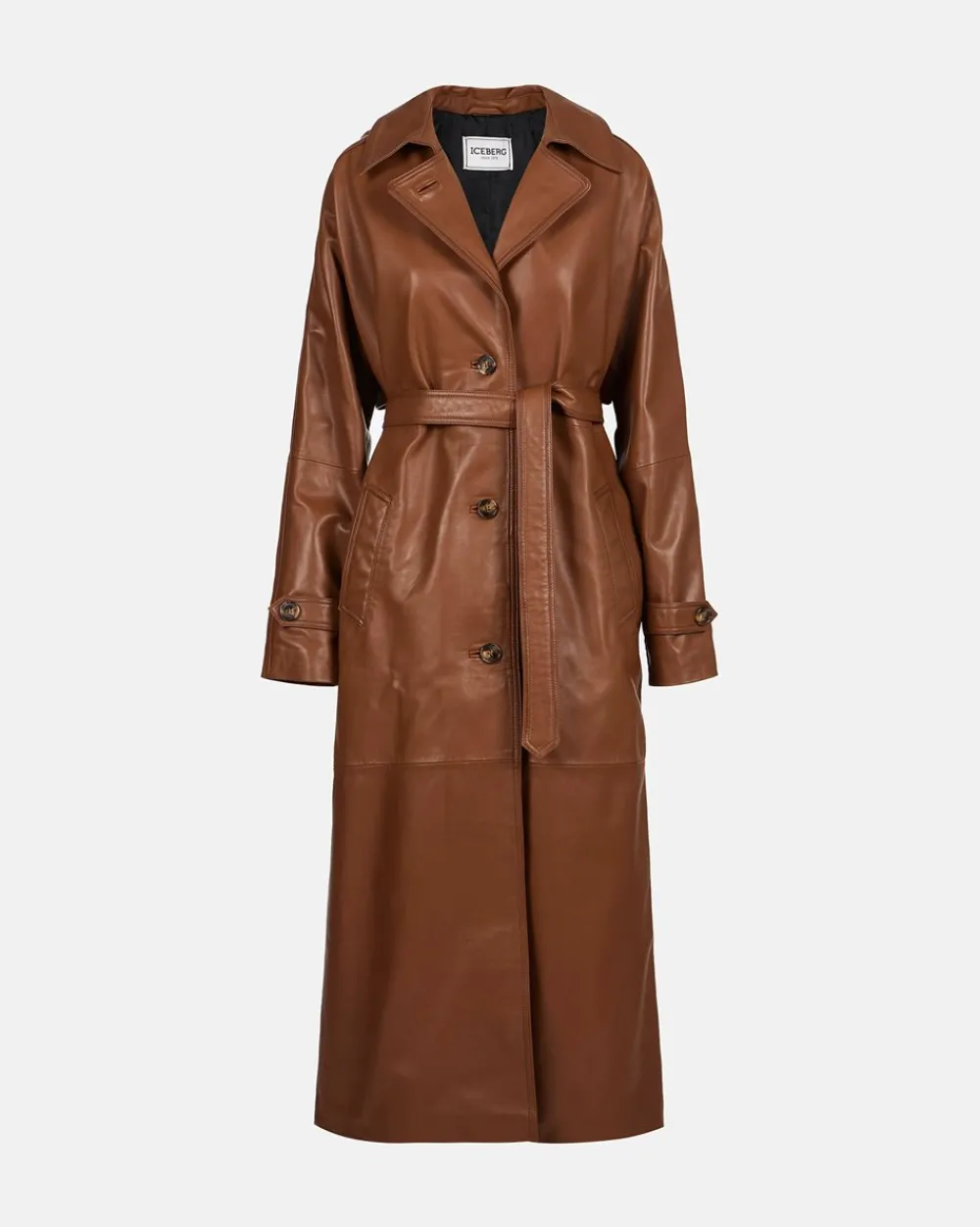 Women Iceberg Long Leather Coat