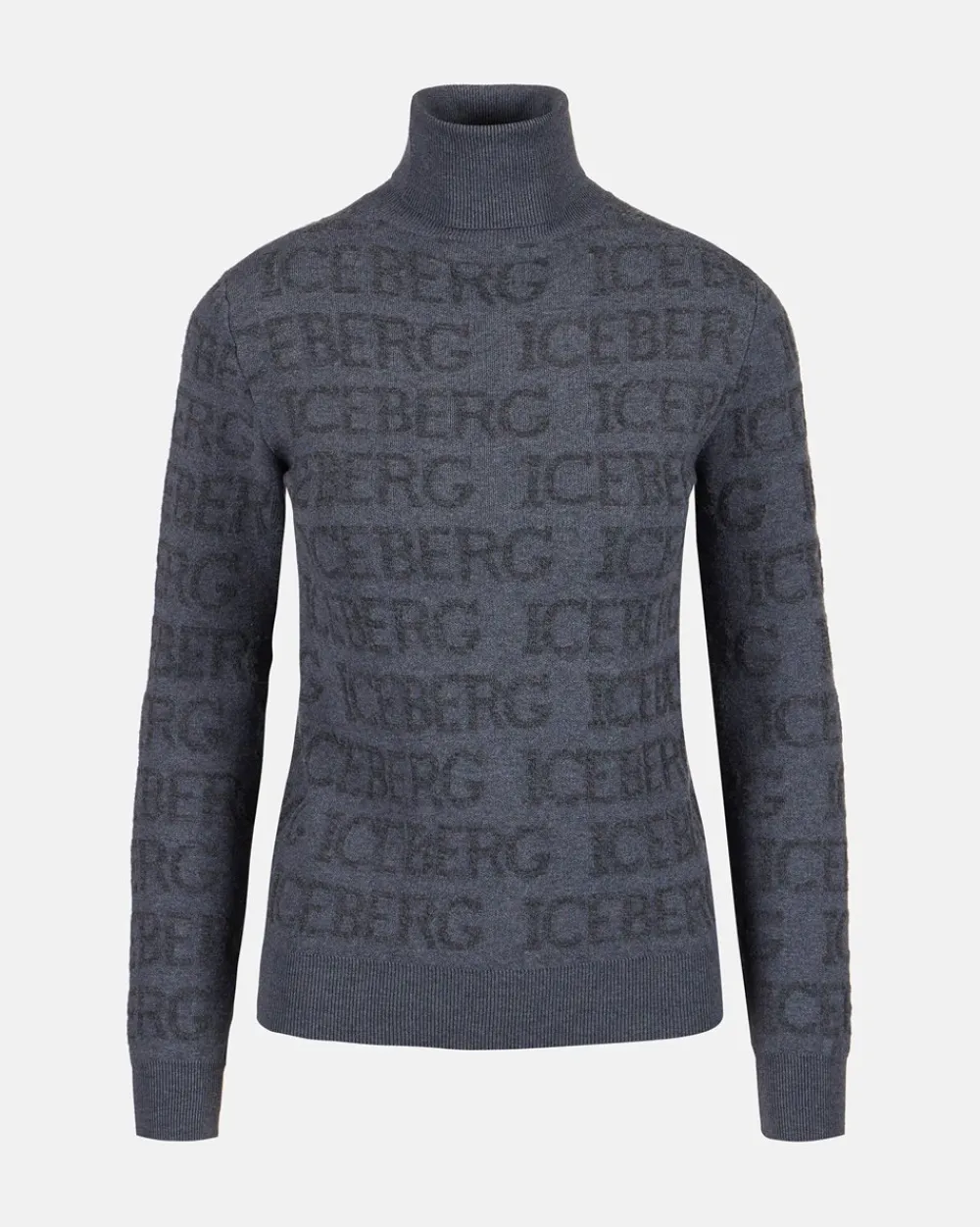 Women Iceberg Mock-neck Sweater With All-over Logo