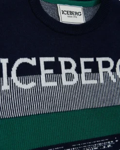 Kids/BOY Iceberg Multi-patterned Jacquard Crew-neck Sweater