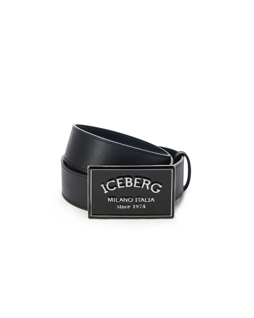 Iceberg Nappa Leather Belt With ICB Milano Italia Buckle