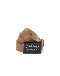 Iceberg Nappa Leather Belt With ICB Milano Italia Buckle