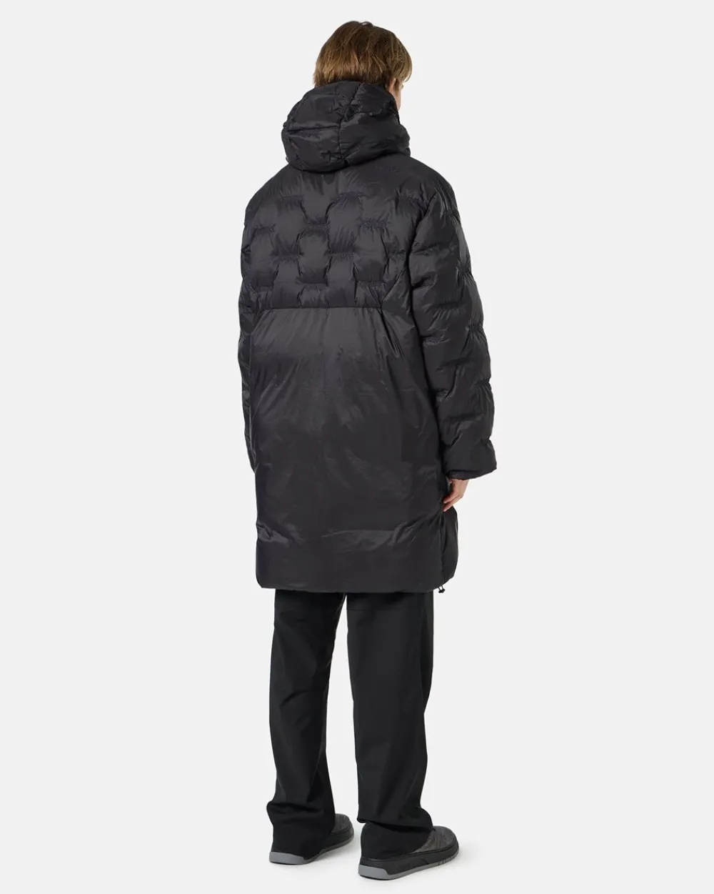 Iceberg Nylon Long Duvet Jacket With Allover Embroidery And Central Zip