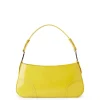 Women Iceberg Patinated Yellow Leather Crossbody Bag