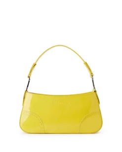 Women Iceberg Patinated Yellow Leather Crossbody Bag