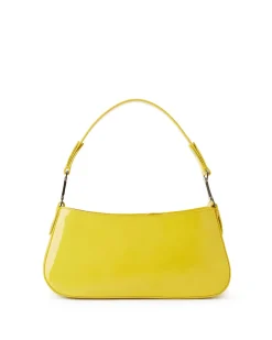 Women Iceberg Patinated Yellow Leather Crossbody Bag