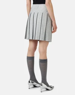 Women Iceberg Pleated Skirt In Technical Melange Cloth