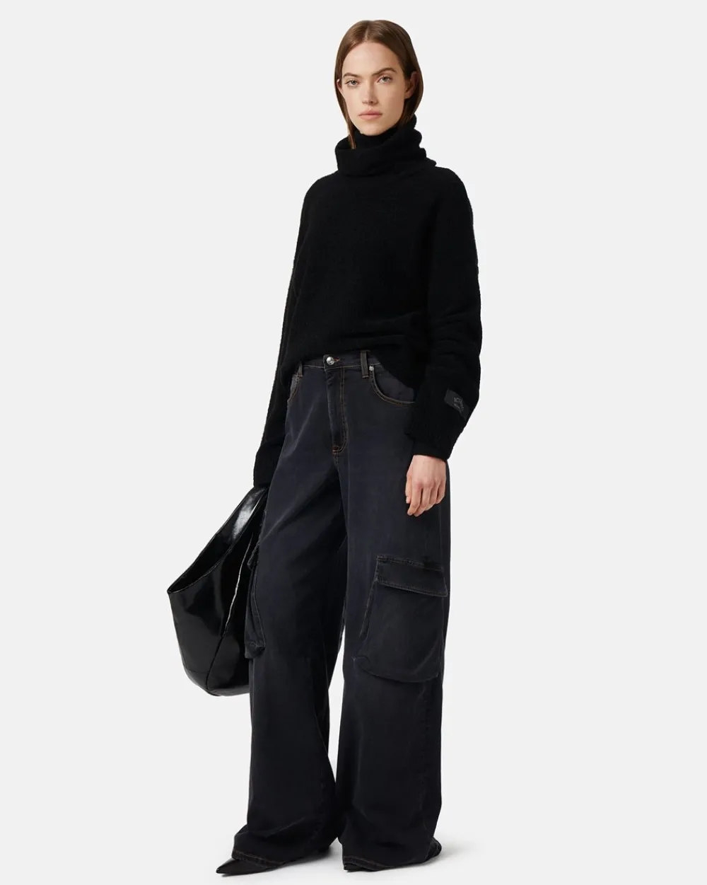Women Iceberg 5 Pocket Trousers In Black Denim