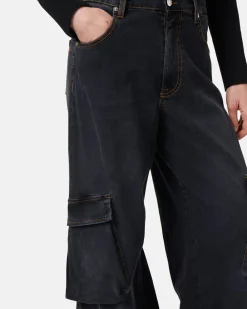 Women Iceberg 5 Pocket Trousers In Black Denim