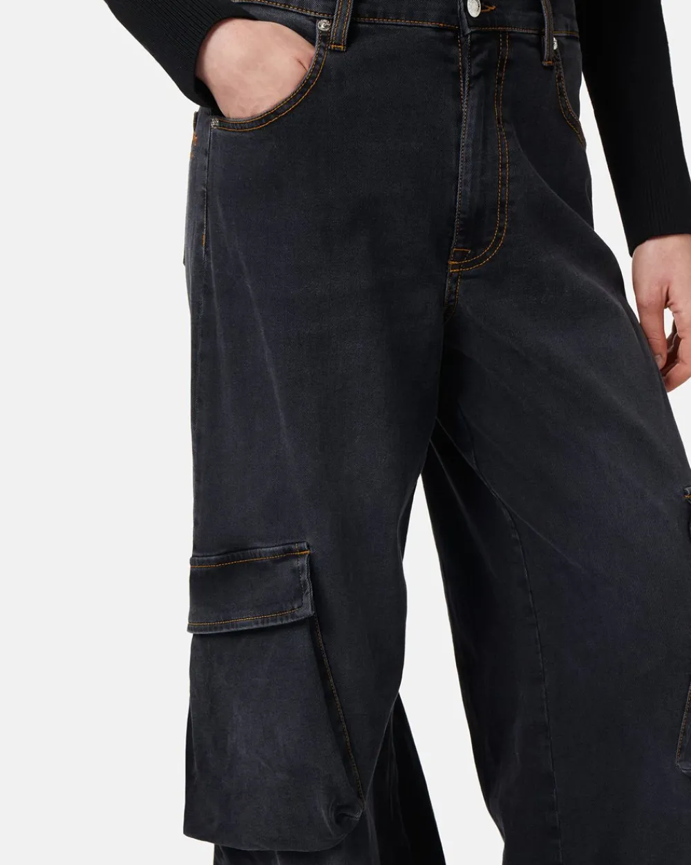 Women Iceberg 5 Pocket Trousers In Black Denim